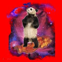 Panda Surfing Bacon In Space Santa Hat thumb 1
