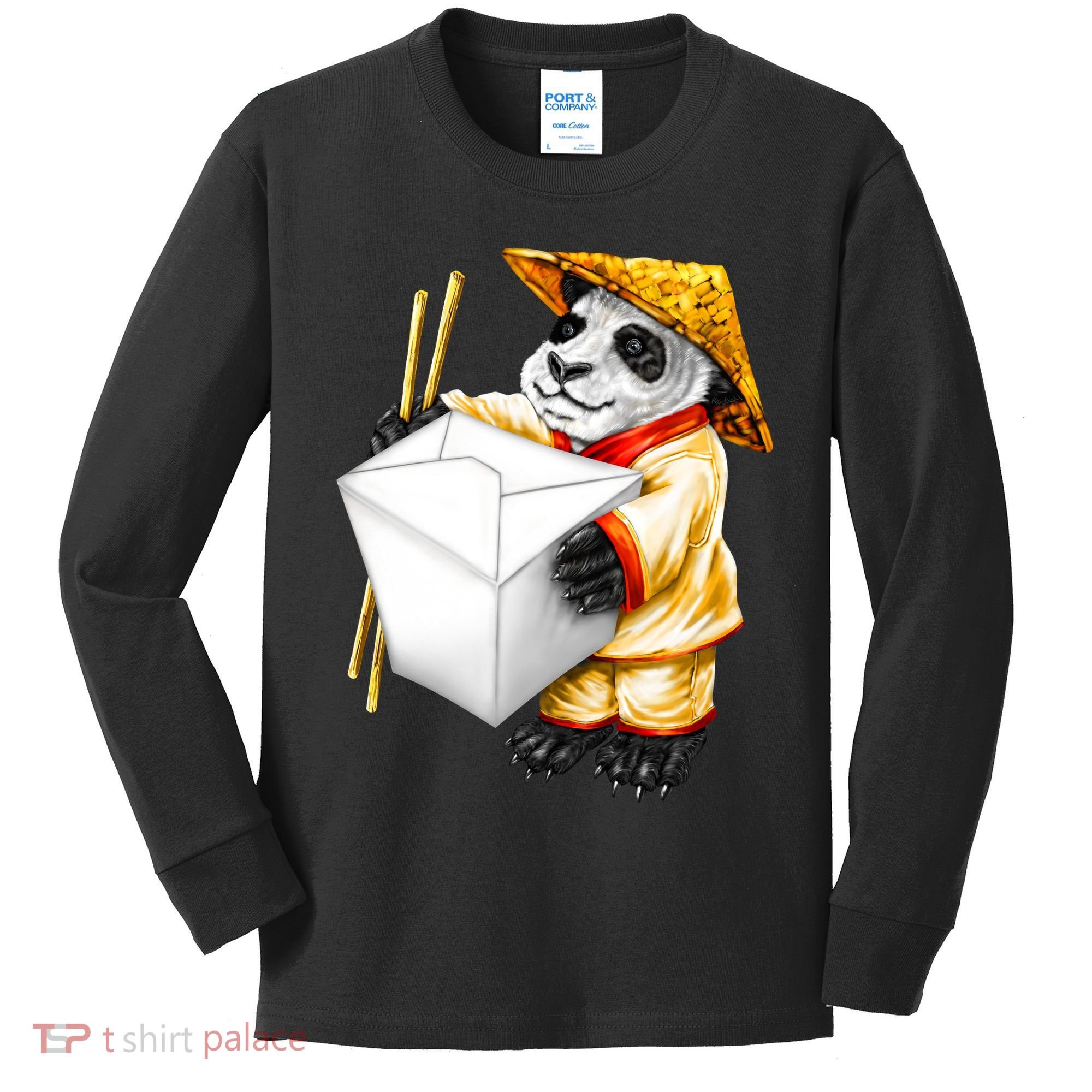 Panda Takeout Kids Long Sleeve Shirt