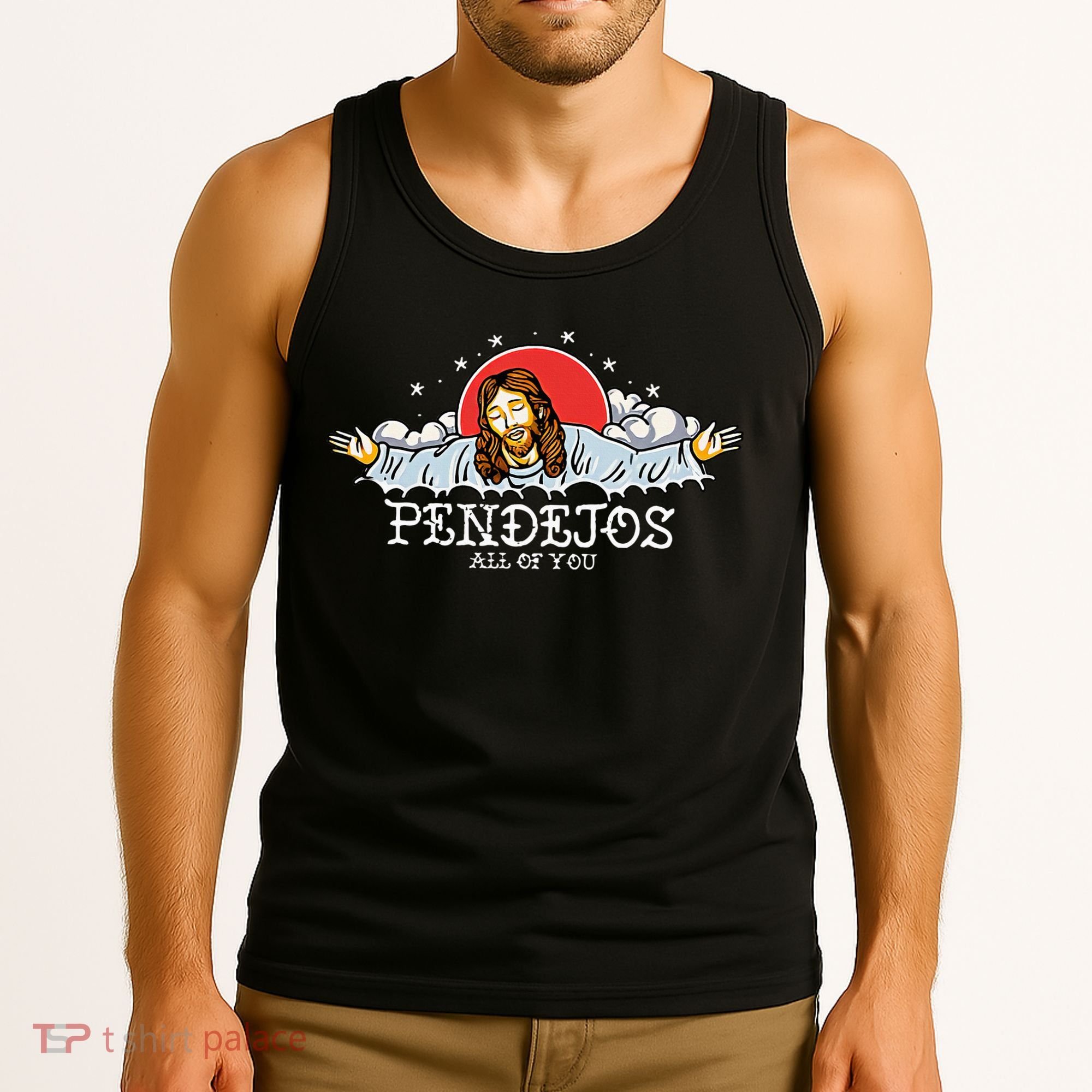 Pendejos All of You Sarcastic Jesus Christian Humor Retro Tank Top