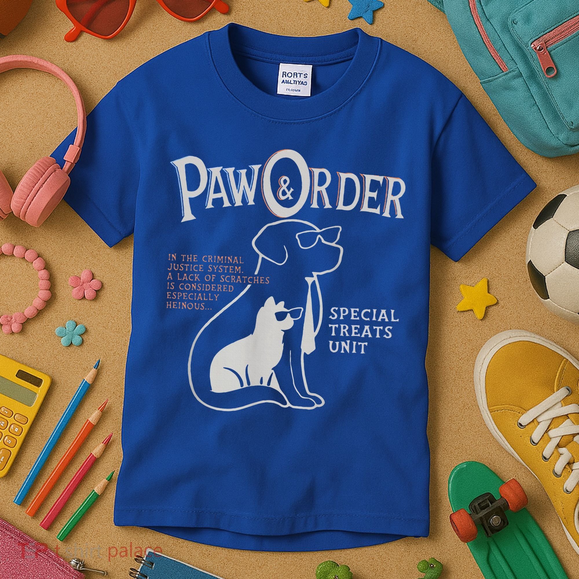 Paw And Order Special Feline Unit Pets Training Dog Cat Kids T-Shirt