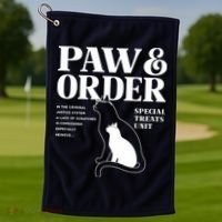 Paw And Order Cats Special Treat Unit Gift For Pet Lover Golf Towel thumb 1