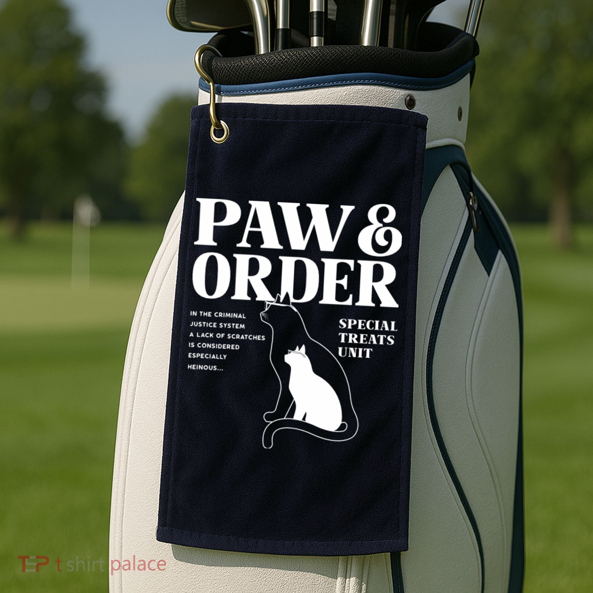 Paw And Order Cats Special Treat Unit Gift For Pet Lover Golf Towel
