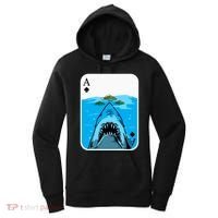 Poker Ace Of Spades Shark Hunting Fish Texas HoldEm Poker Cool Gift Women's Hoodie thumb 0