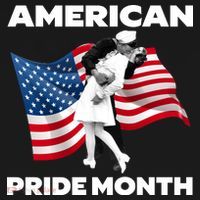 Patriotic American Pride Month Classic Wwii Soldier Kissing Nurse Women's Hoodie thumb 2