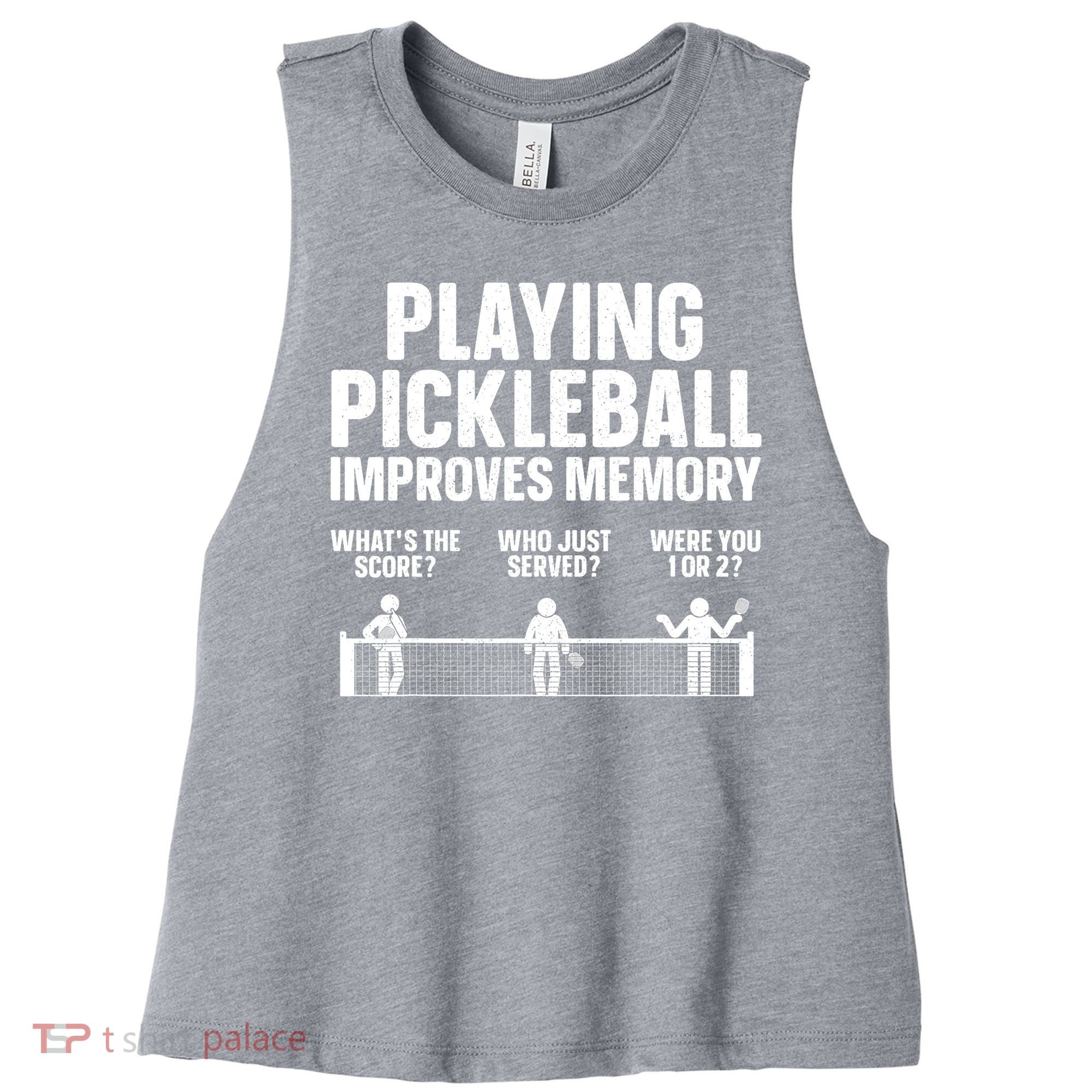 Pickleball Art Paddle Sport Pickleball Lover Women's Racerback Cropped Tank