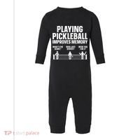 Pickleball Art Paddle Sport Pickleball Lover Infant Fleece One Piece thumb 0
