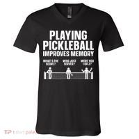 Pickleball Art Paddle Sport Pickleball Lover V-Neck T-Shirt thumb 0