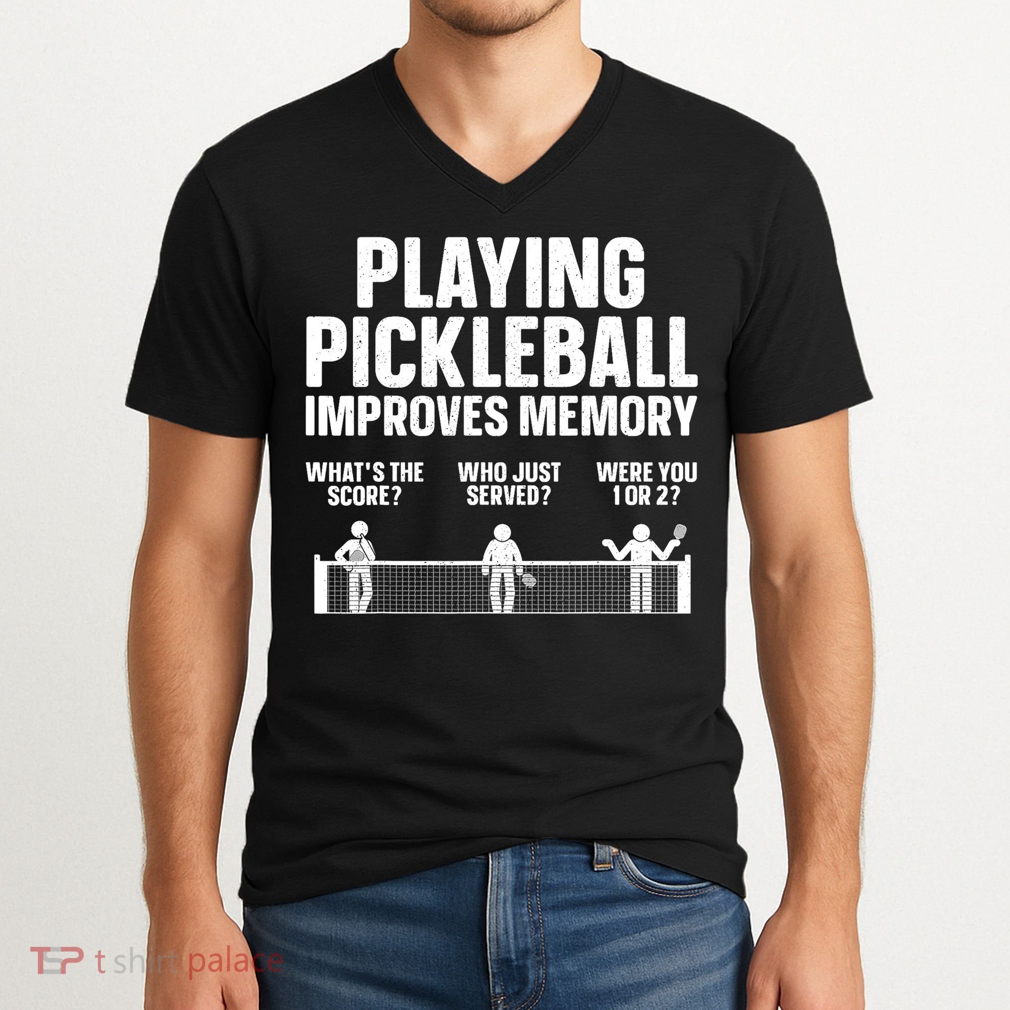 Pickleball Art Paddle Sport Pickleball Lover V-Neck T-Shirt