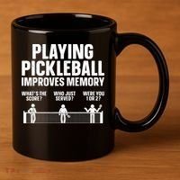 Pickleball Art Paddle Sport Pickleball Lover 11oz C Handle Ceramic Mug thumb 3