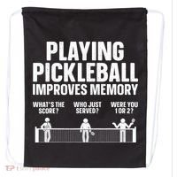 Pickleball Art Paddle Sport Pickleball Lover Drawstring Bag thumb 0
