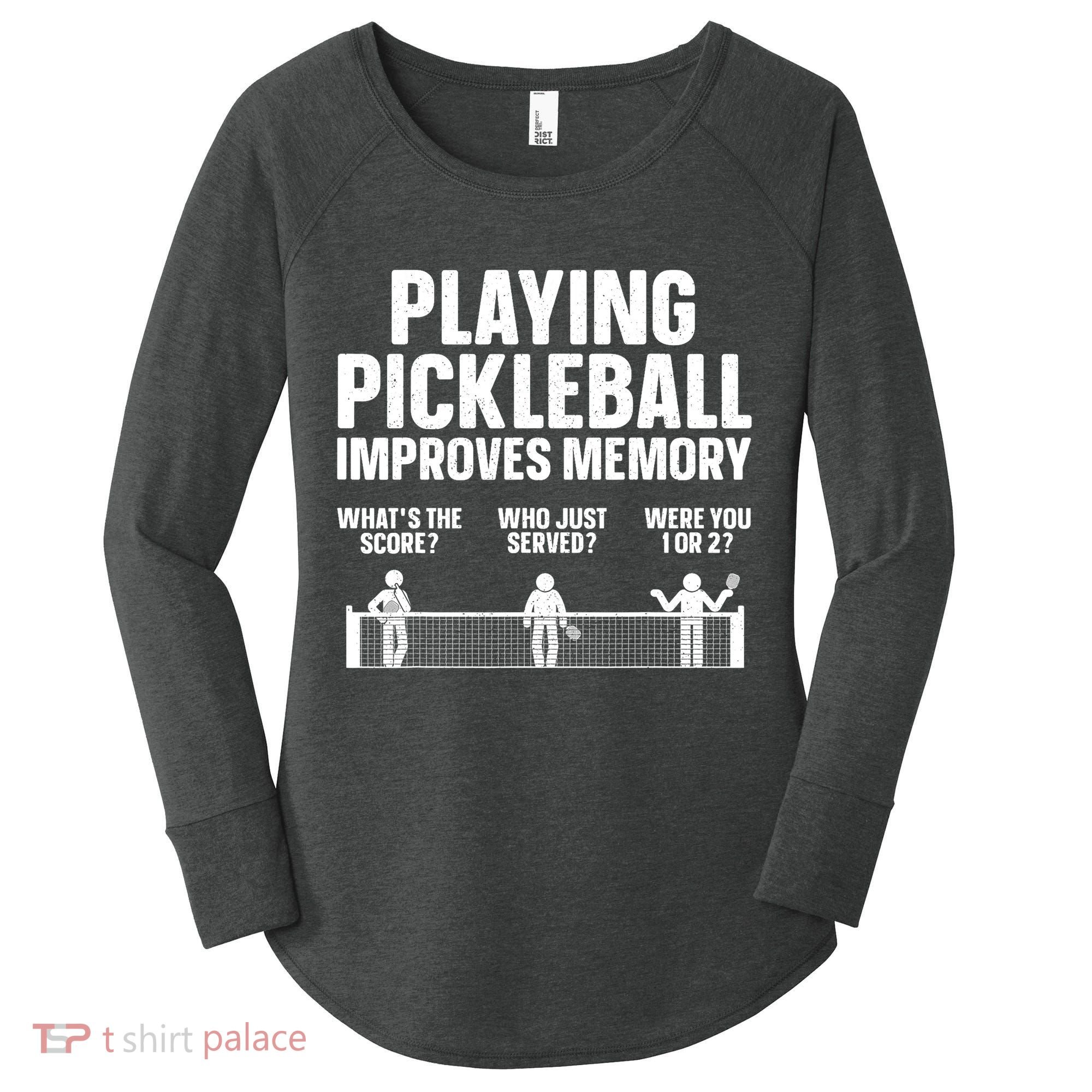 Pickleball Art Paddle Sport Pickleball Lover Women's Perfect Tri Tunic Long Sleeve Shirt