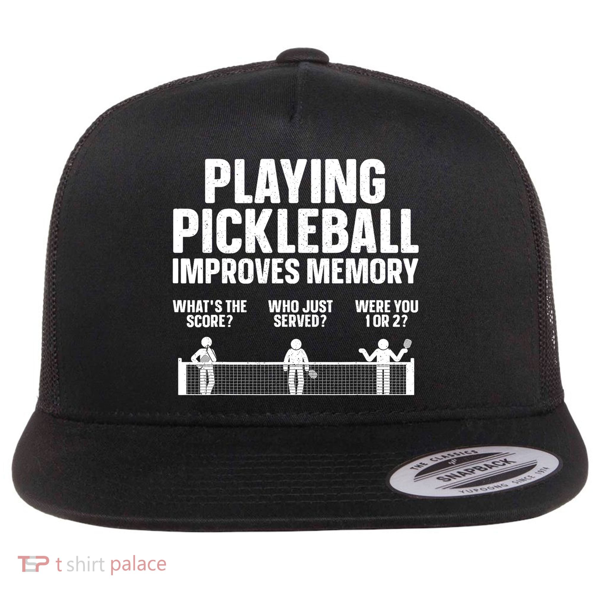 Pickleball Art Paddle Sport Pickleball Lover Flat Bill Trucker Hat