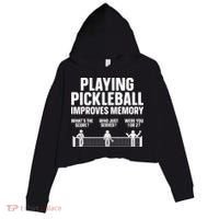Pickleball Art Paddle Sport Pickleball Lover Crop Fleece Hoodie thumb 0