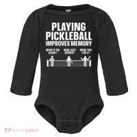 Pickleball Art Paddle Sport Pickleball Lover Baby Long Sleeve Bodysuit thumb 0