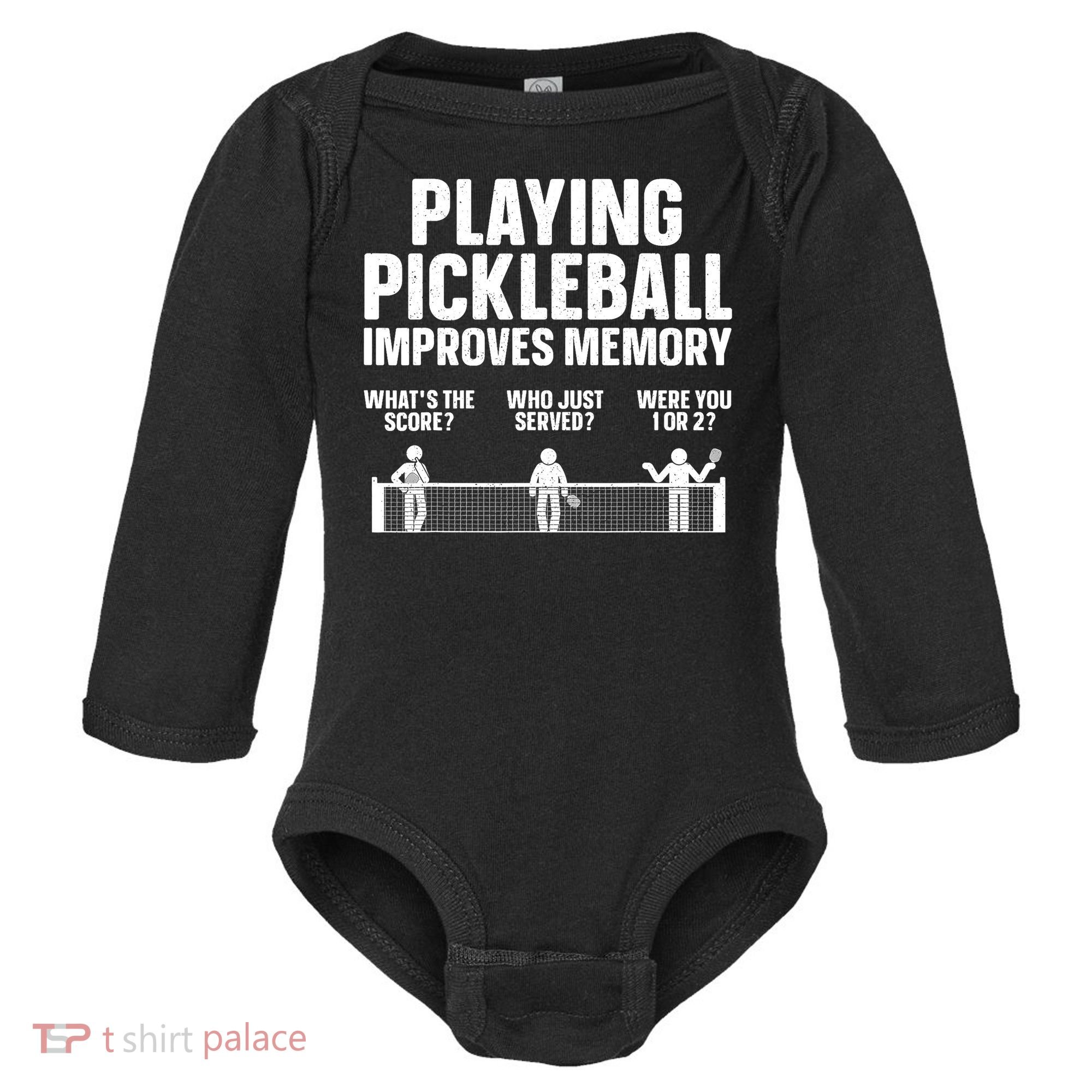 Pickleball Art Paddle Sport Pickleball Lover Baby Long Sleeve Bodysuit