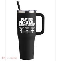 Pickleball Art Paddle Sport Pickleball Lover 40oz Vacuum Insulated Stainless Steel Travel Tumbler thumb 0