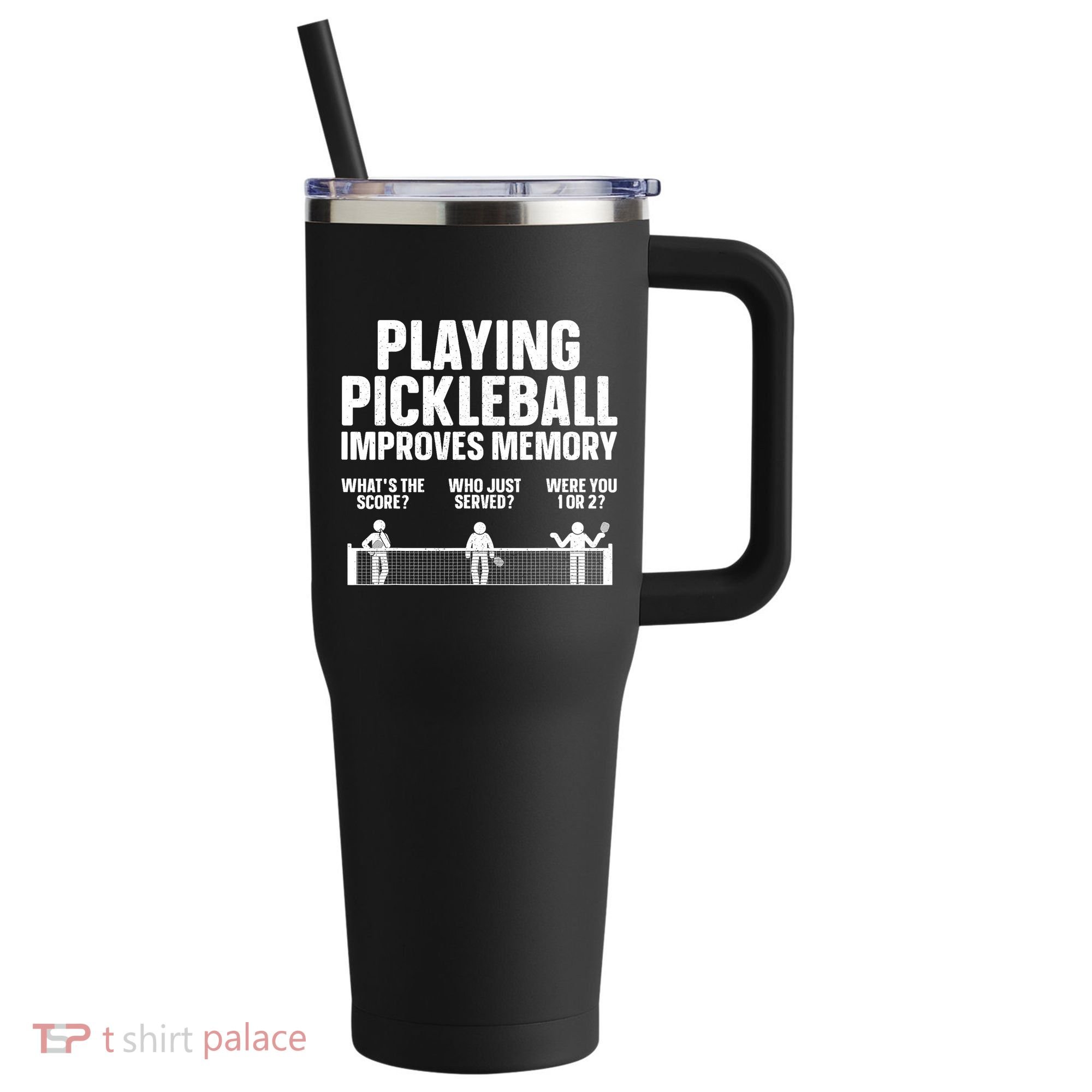 Pickleball Art Paddle Sport Pickleball Lover 40oz Vacuum Insulated Stainless Steel Travel Tumbler
