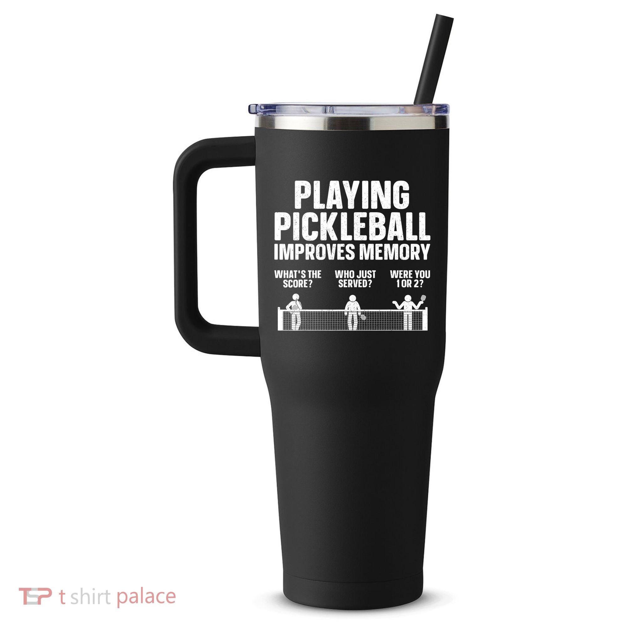 Pickleball Art Paddle Sport Pickleball Lover 40oz Vacuum Insulated Stainless Steel Travel Tumbler