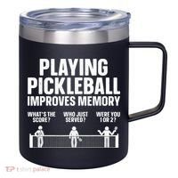 Pickleball Art Paddle Sport Pickleball Lover 12oz Stainless Steel Coffee Mug thumb 0