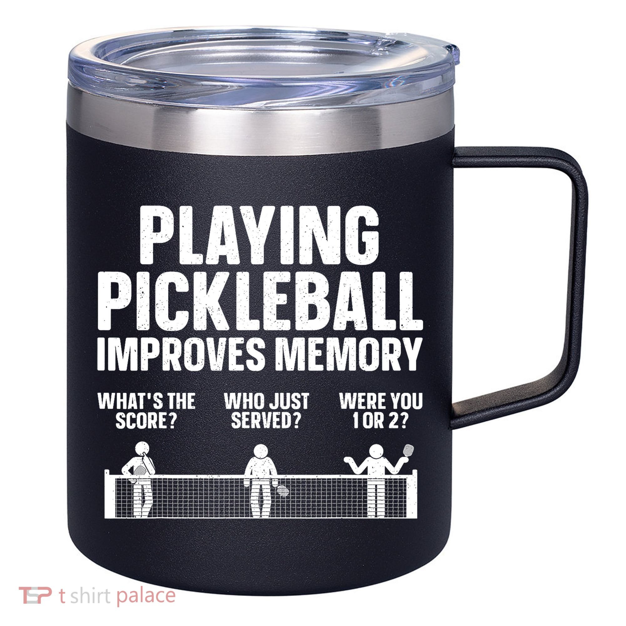 Pickleball Art Paddle Sport Pickleball Lover 12oz Stainless Steel Coffee Mug