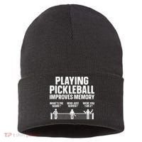 Pickleball Art Paddle Sport Pickleball Lover Sustainable Knit Beanie thumb 0