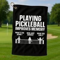 Pickleball Art Paddle Sport Pickleball Lover Golf Towel thumb 1