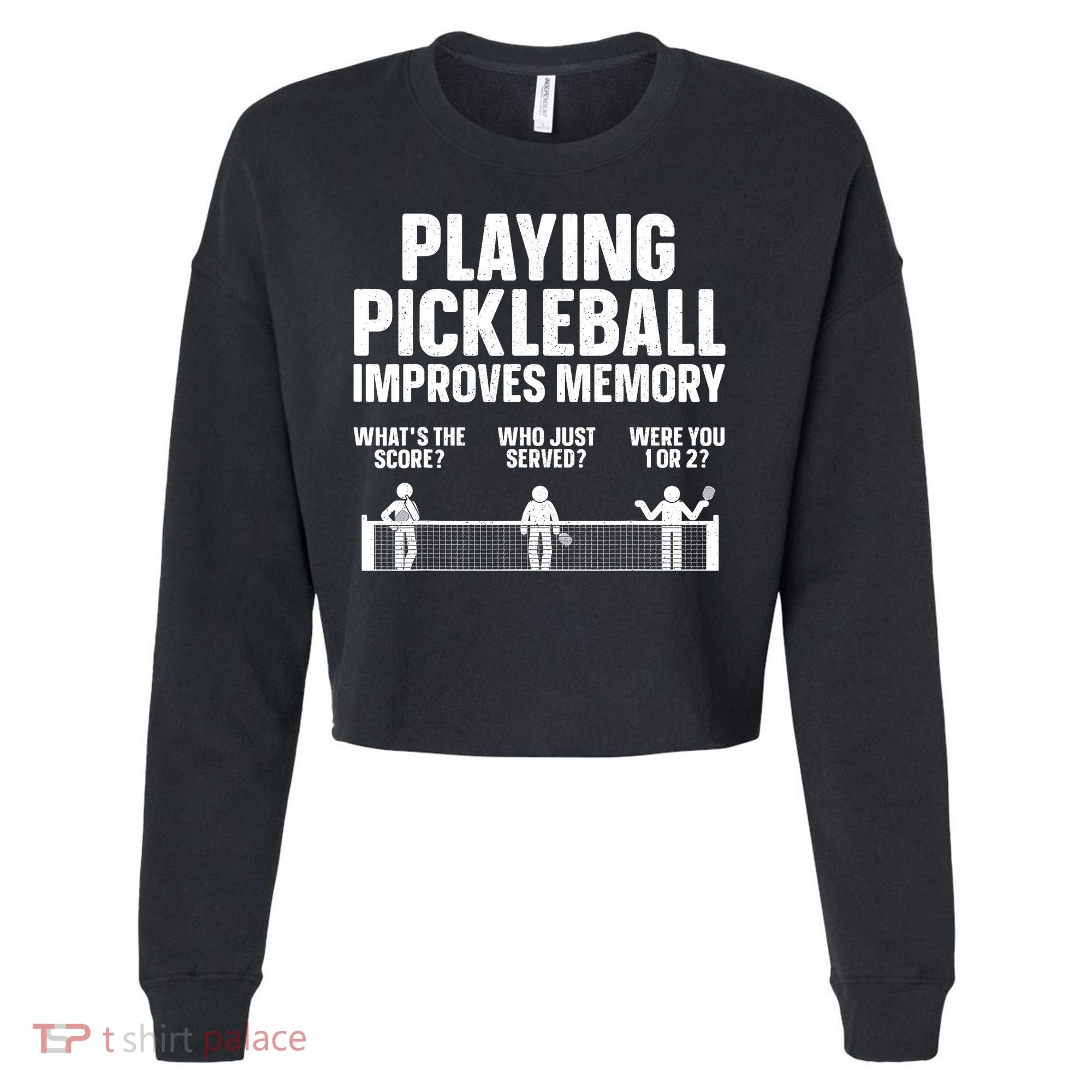 Pickleball Art Paddle Sport Pickleball Lover Cropped Pullover Crew