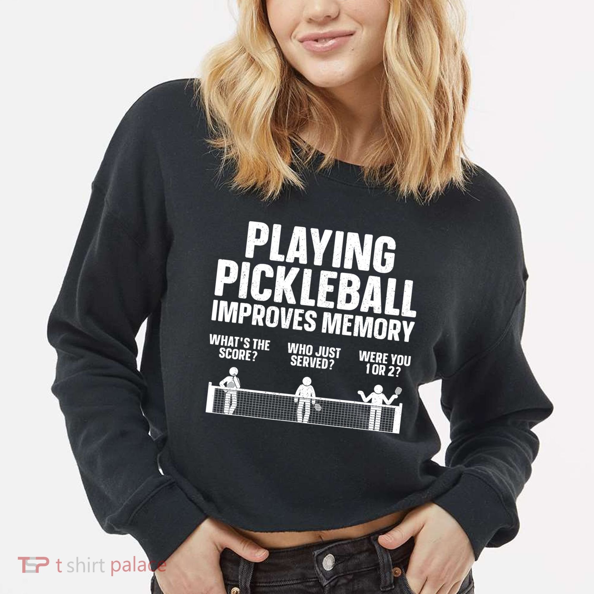 Pickleball Art Paddle Sport Pickleball Lover Cropped Pullover Crew