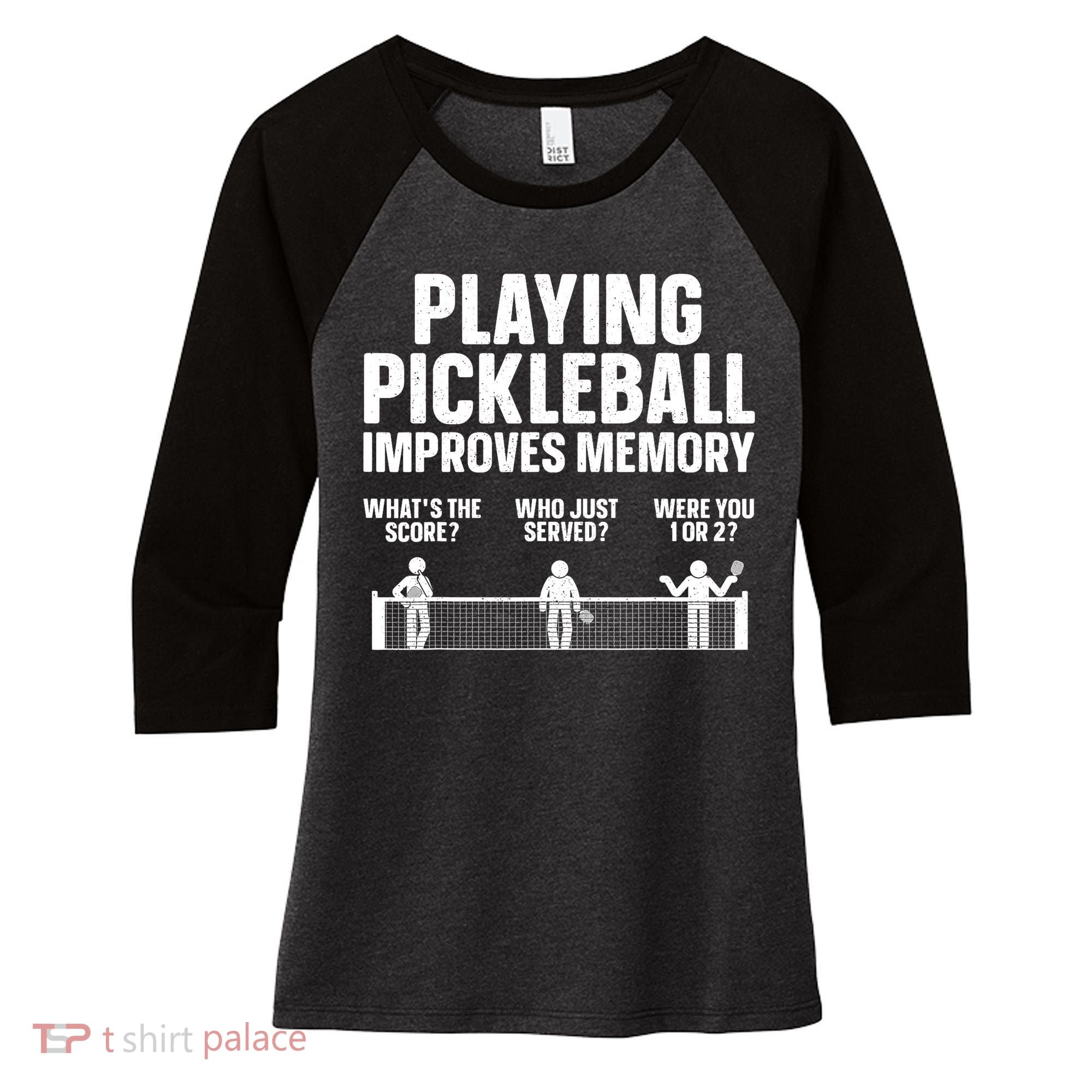 Pickleball Art Paddle Sport Pickleball Lover Women's Tri-Blend 3/4-Sleeve Raglan Shirt