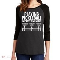 Pickleball Art Paddle Sport Pickleball Lover Women's Tri-Blend 3/4-Sleeve Raglan Shirt thumb 2