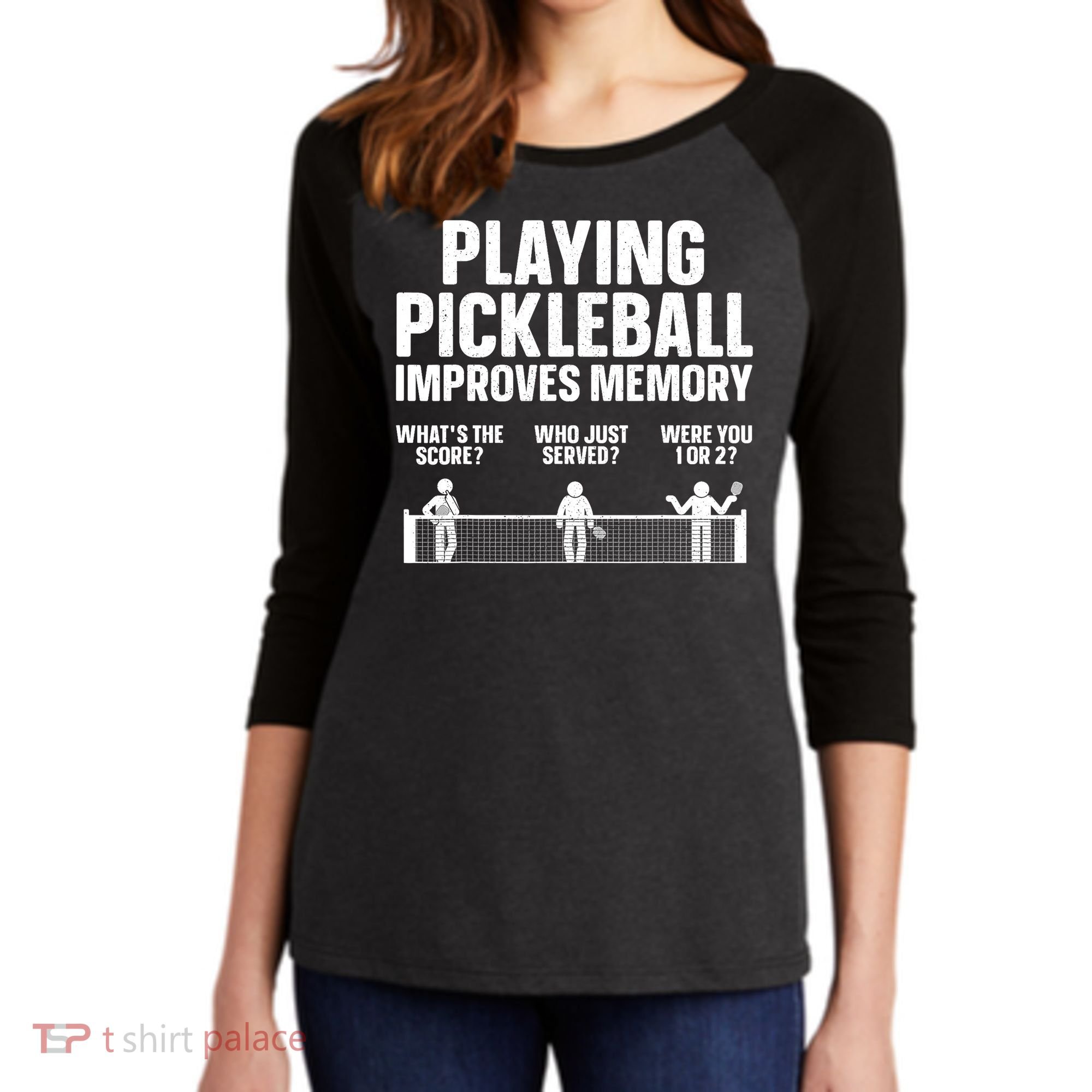 Pickleball Art Paddle Sport Pickleball Lover Women's Tri-Blend 3/4-Sleeve Raglan Shirt