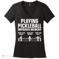 Pickleball Art Paddle Sport Pickleball Lover Women's V-Neck T-Shirt thumb 0