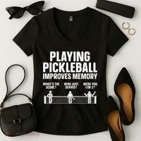 Pickleball Art Paddle Sport Pickleball Lover Women's V-Neck T-Shirt thumb 2