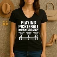 Pickleball Art Paddle Sport Pickleball Lover Women's V-Neck T-Shirt thumb 3