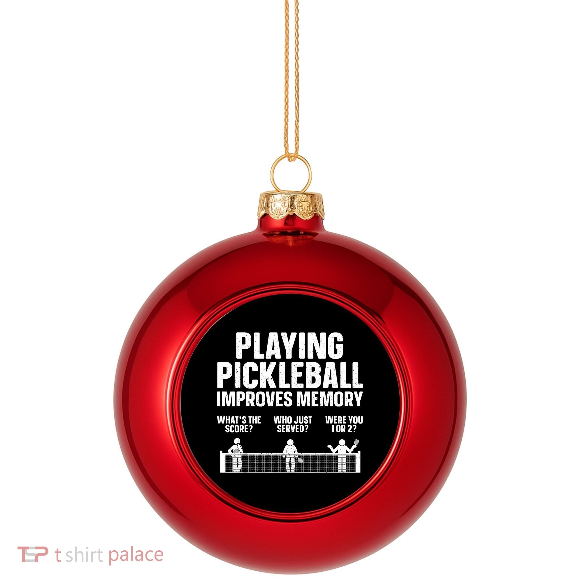 Pickleball Art Paddle Sport Pickleball Lover Plastic Christmas Ball Ornament