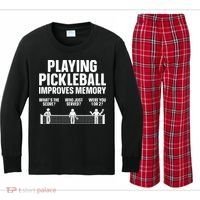 Pickleball Art Paddle Sport Pickleball Lover Kids Long Sleeve Plaid Pajama Set thumb 0