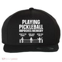 Pickleball Art Paddle Sport Pickleball Lover Wool Snapback Cap thumb 0