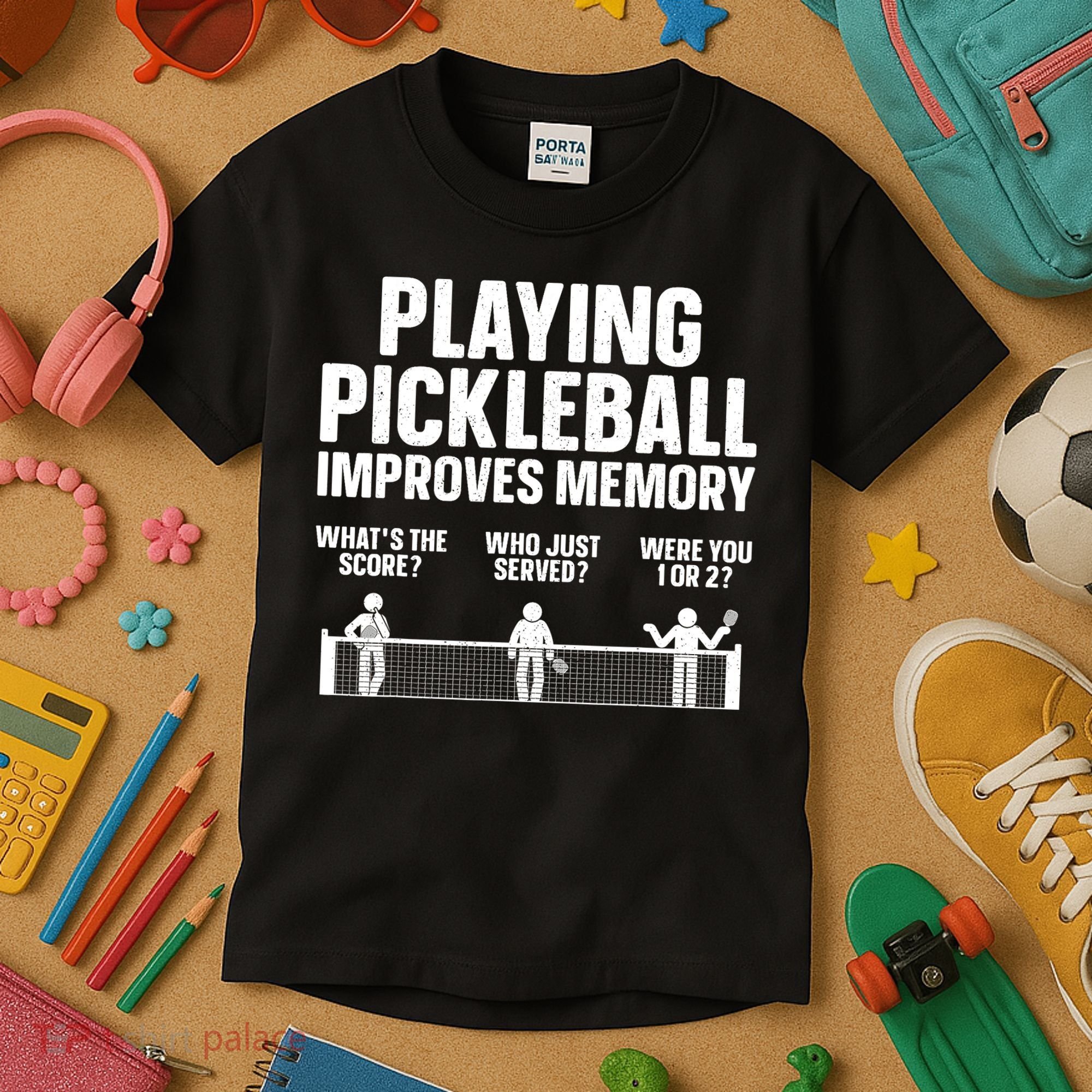 Pickleball Art Paddle Sport Pickleball Lover Kids T-Shirt