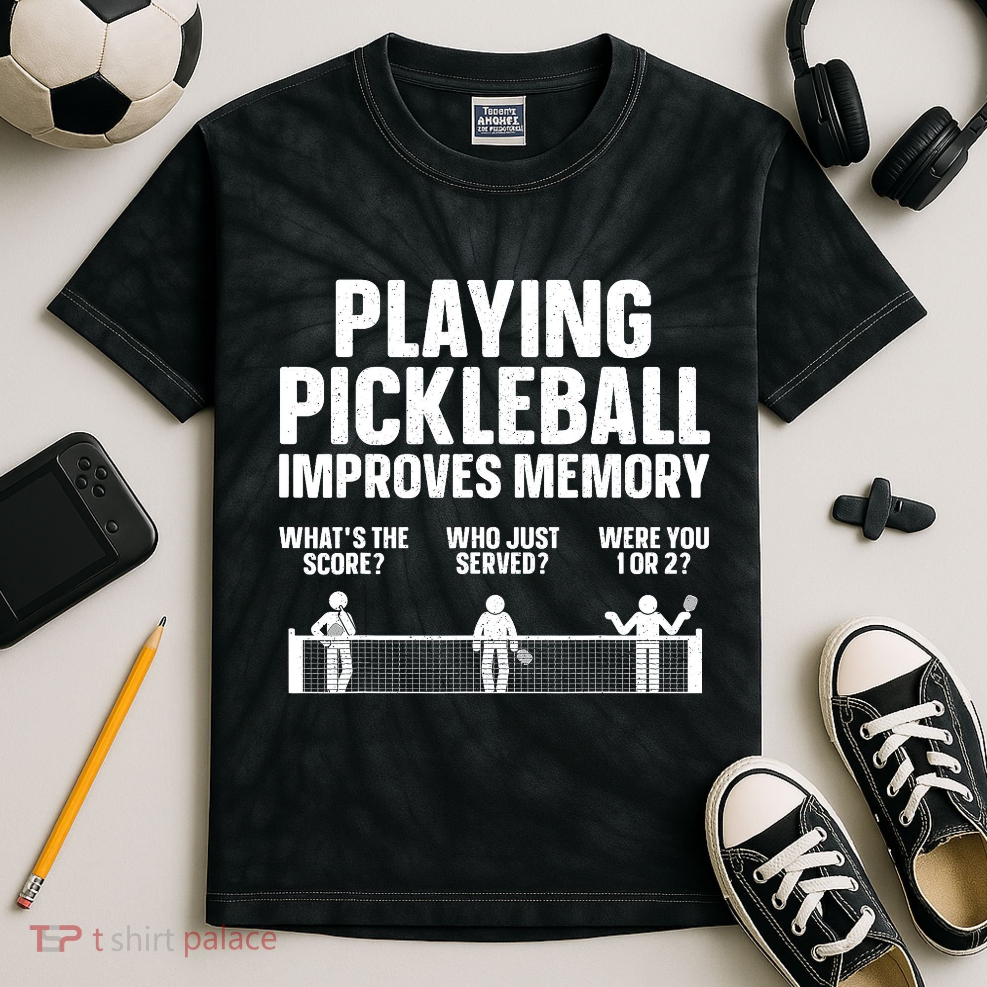 Pickleball Art Paddle Sport Pickleball Lover Kids Tie-Dye T-Shirt