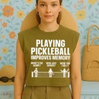 Pickleball Art Paddle Sport Pickleball Lover Garment-Dyed Women's Muscle Tee thumb 4