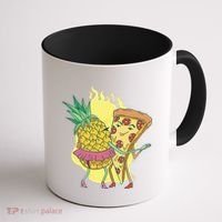 Pizza And Pineapple Dancing Coffee Mug thumb 1