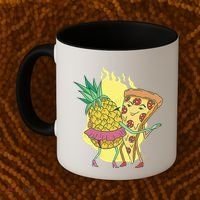 Pizza And Pineapple Dancing Coffee Mug thumb 2