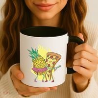 Pizza And Pineapple Dancing Coffee Mug thumb 3