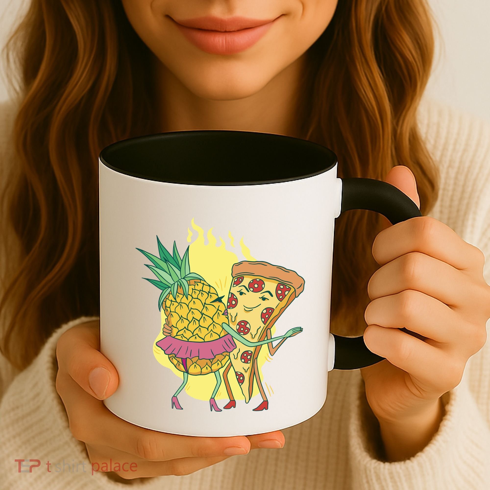 Pizza And Pineapple Dancing Coffee Mug