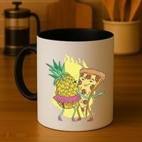 Pizza And Pineapple Dancing Coffee Mug thumb 4