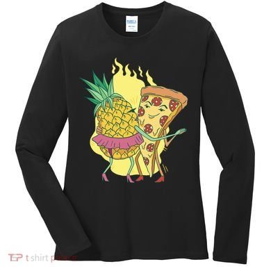 Pizza And Pineapple Dancing Women's Long Sleeve Shirt