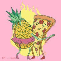 Pizza And Pineapple Dancing Mousepad thumb 1