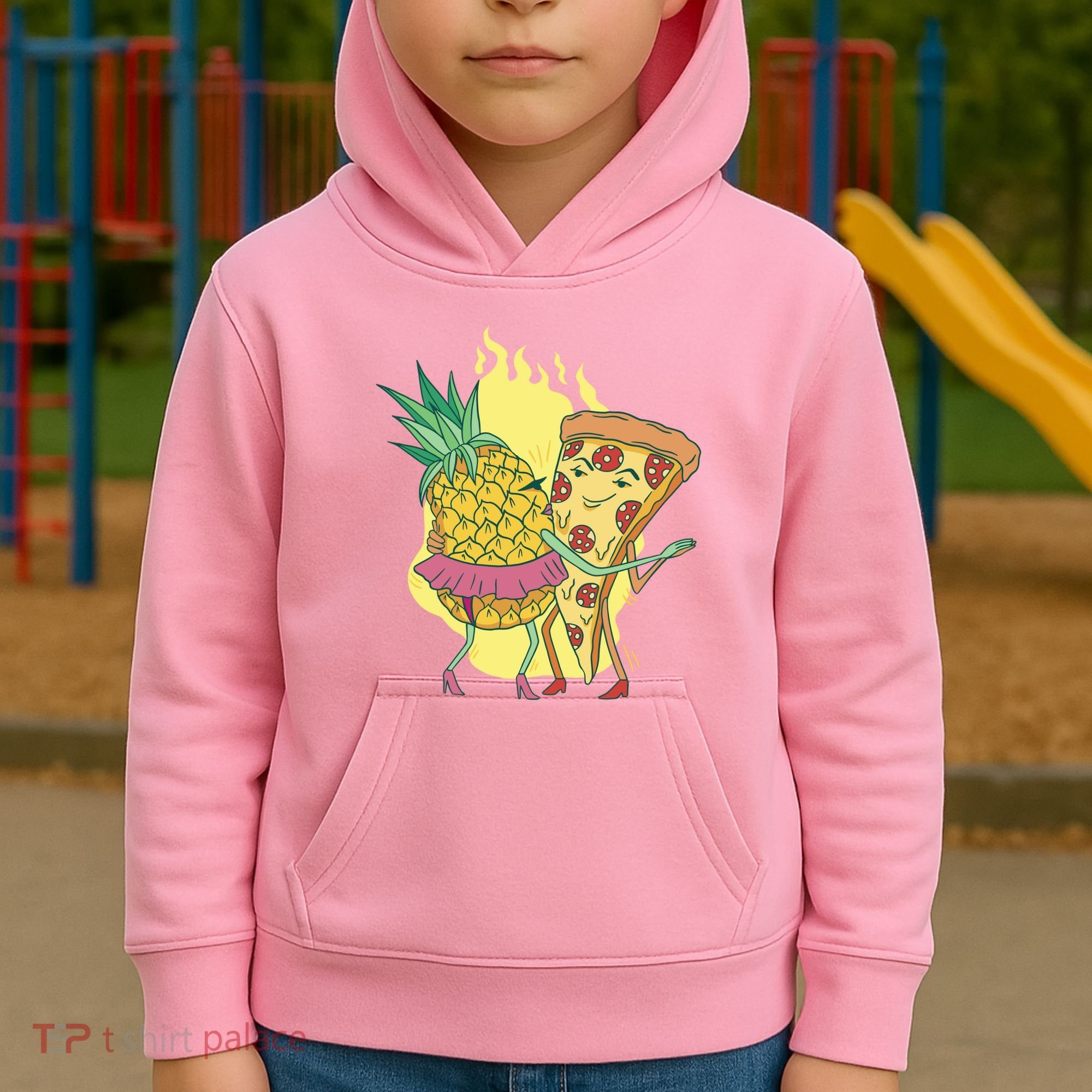 Pizza And Pineapple Dancing Kids Hoodie