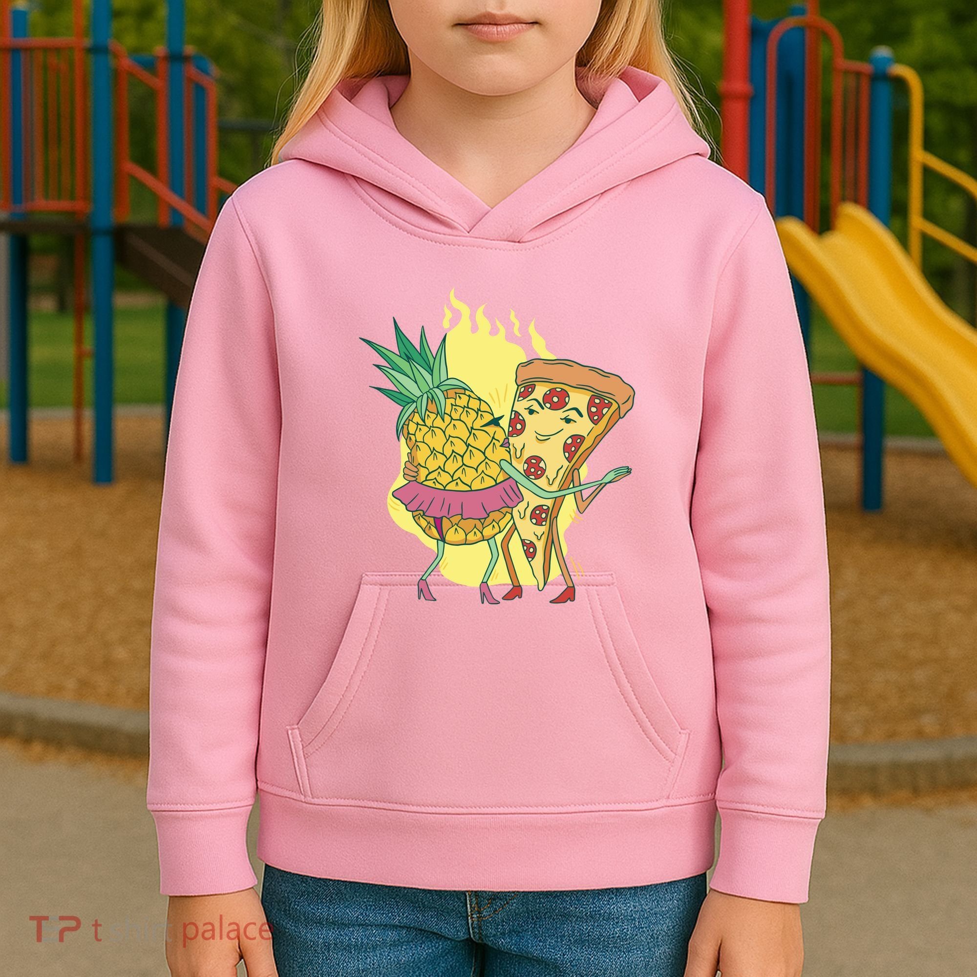 Pizza And Pineapple Dancing Kids Hoodie