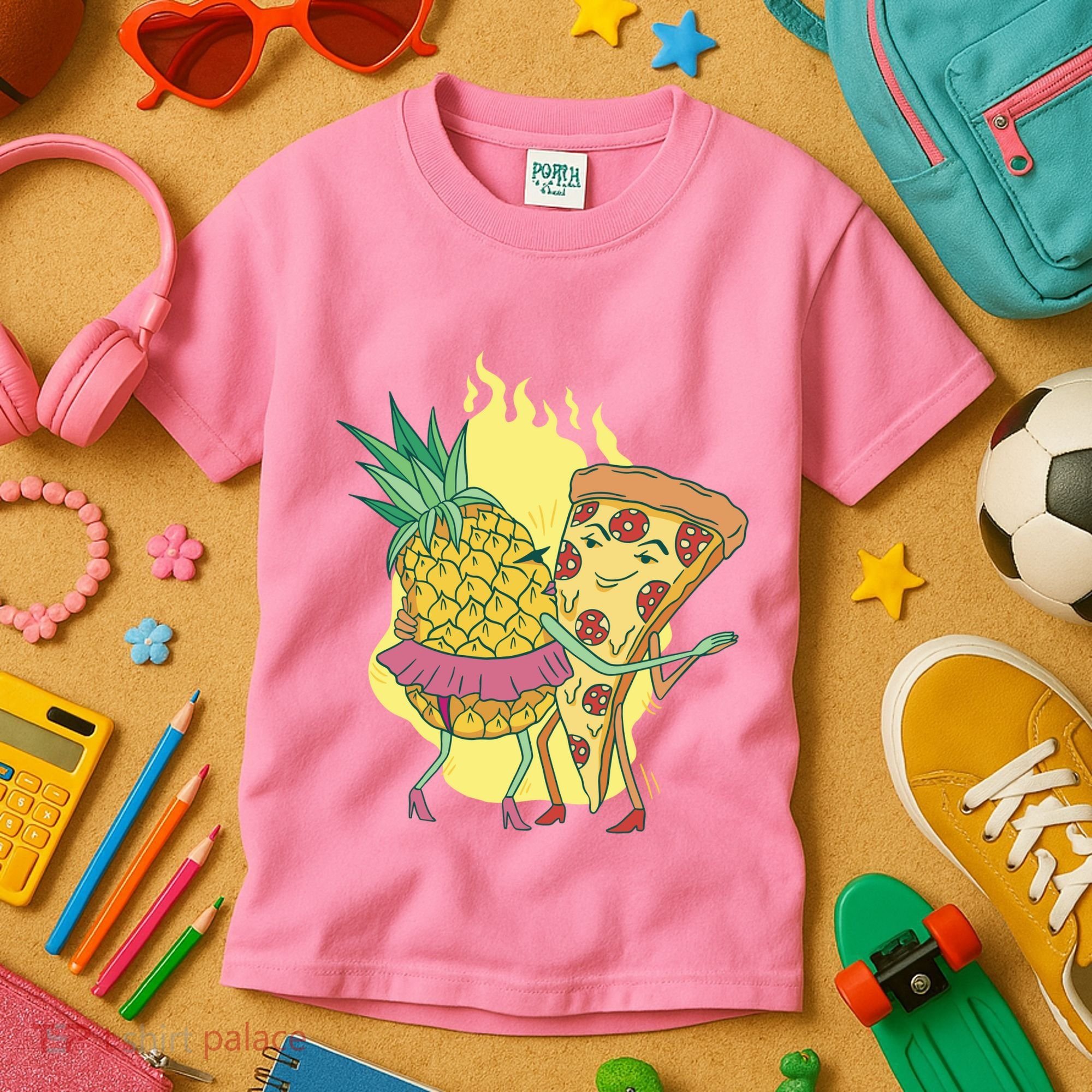 Pizza And Pineapple Dancing Kids T-Shirt